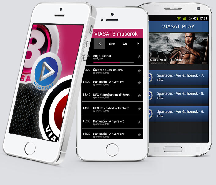 Screens of Viasat Play Mobile by Brandlift